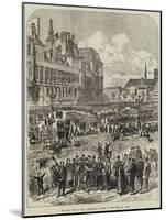 The Civil War in Paris, Barricades in Front of the Hotel De Ville-null-Mounted Giclee Print