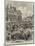 The Civil War in Paris, Barricades in Front of the Hotel De Ville-null-Mounted Giclee Print