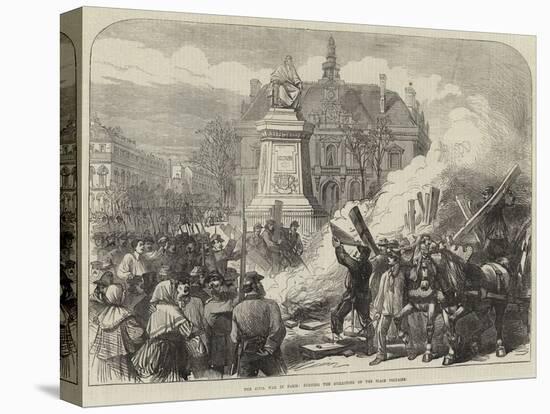 The Civil War in Paris, Burning the Guillotine on the Place Voltaire-null-Stretched Canvas