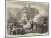 The Civil War in Paris, Burning the Guillotine on the Place Voltaire-null-Mounted Giclee Print