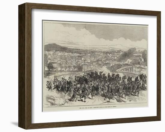 The Civil War in Paris, Communists Routed at the Bridge of Neuilly-null-Framed Giclee Print