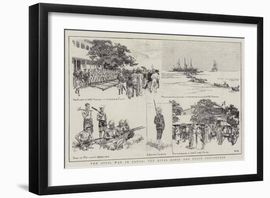 The Civil War in Samoa, the Rival Kings and their Supporters-null-Framed Giclee Print