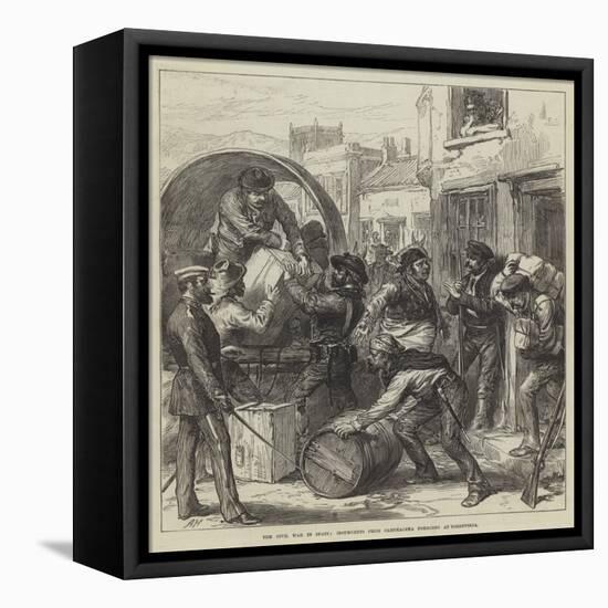 The Civil War in Spain, Insurgents from Carthagena Foraging at Torrevieja-null-Framed Stretched Canvas