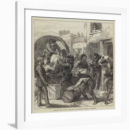 The Civil War in Spain, Insurgents from Carthagena Foraging at Torrevieja-null-Framed Giclee Print