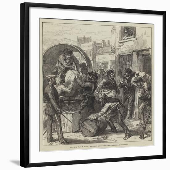 The Civil War in Spain, Insurgents from Carthagena Foraging at Torrevieja-null-Framed Giclee Print