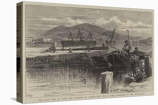 The Civil War in Spain, the Harbour of Carthagena, Now in the Possession of the Insurgents-William Henry James Boot-Stretched Canvas