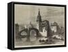 The Civil War in Spain, View in Bilbao, the Church and Bridge of St Antonio-null-Framed Stretched Canvas