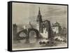 The Civil War in Spain, View in Bilbao, the Church and Bridge of St Antonio-null-Framed Stretched Canvas