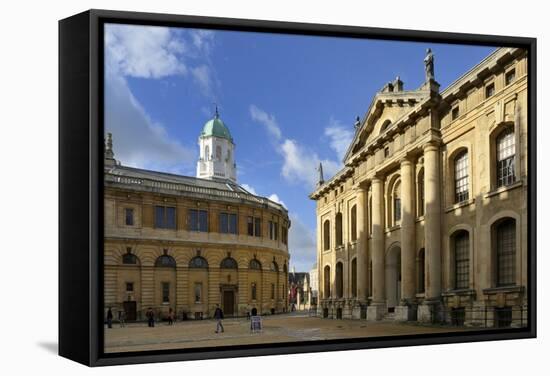 The Clarendon Building and Sheldonian Theatre, Oxford, Oxfordshire, England, United Kingdom, Europe-Peter Richardson-Framed Stretched Canvas