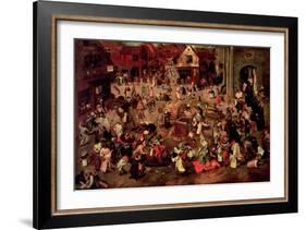 The Clash Between Careme and Mardi-Gras-Pieter Brueghel the Younger-Framed Giclee Print