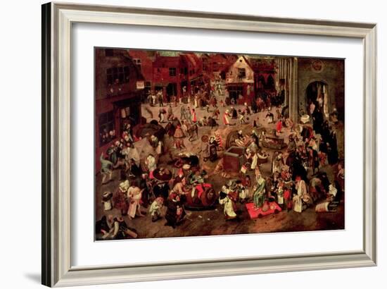 The Clash Between Careme and Mardi-Gras-Pieter Brueghel the Younger-Framed Giclee Print