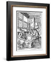 The Clasp Maker's Workshop, 16th Century-Jost Amman-Framed Giclee Print