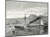 The 'Clermont' Robert Fulton's First Steamboat Sailing on the Hudson River in New York at Albany-Robert Fulton-Mounted Giclee Print