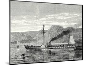 The 'Clermont' Robert Fulton's First Steamboat Sailing on the Hudson River in New York at Albany-Robert Fulton-Mounted Giclee Print