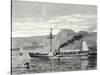 The 'Clermont' Robert Fulton's First Steamboat Sailing on the Hudson River in New York at Albany-Robert Fulton-Stretched Canvas