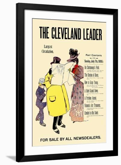 The Cleveland Leader For Sale By All Newsdealers.-null-Framed Art Print