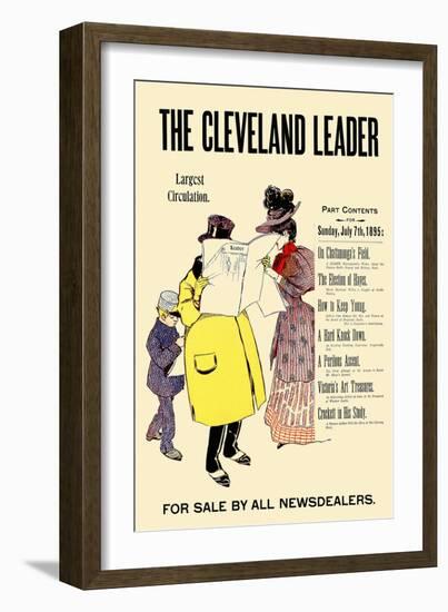 The Cleveland Leader For Sale By All Newsdealers.-null-Framed Art Print