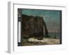 The Cliff at Étretat, after 1872 (Oil on Fabric)-Gustave Courbet-Framed Giclee Print