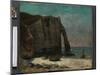 The Cliff at Étretat, after 1872 (Oil on Fabric)-Gustave Courbet-Mounted Giclee Print