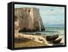 The Cliff at Etretat after the Storm-Gustave Courbet-Framed Stretched Canvas