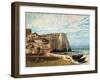 The Cliff at Etretat after the Storm-Gustave Courbet-Framed Giclee Print