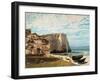 The Cliff at Etretat after the Storm-Gustave Courbet-Framed Giclee Print