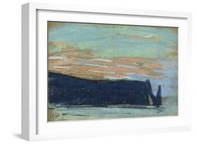 The Cliff at Etretat, C.1885 (Pastel)-Claude Monet-Framed Giclee Print