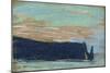 The Cliff at Etretat, C.1885 (Pastel)-Claude Monet-Mounted Giclee Print