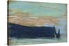 The Cliff at Etretat, C.1885 (Pastel)-Claude Monet-Stretched Canvas