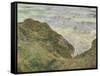 The Cliff at Pourville-Claude Monet-Framed Stretched Canvas