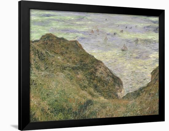 The Cliff at Pourville-Claude Monet-Framed Giclee Print