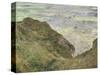 The Cliff at Pourville-Claude Monet-Stretched Canvas