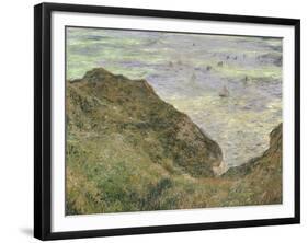 The Cliff at Pourville-Claude Monet-Framed Giclee Print