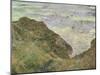 The Cliff at Pourville-Claude Monet-Mounted Giclee Print