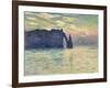 The Cliff, Étretat, Sunset. 1882-83-Claude Monet-Framed Giclee Print