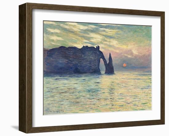 The Cliff, Étretat, Sunset. 1882-83-Claude Monet-Framed Giclee Print