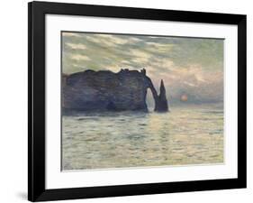 The Cliff, Etretat, Sunset, 1883-Claude Monet-Framed Art Print