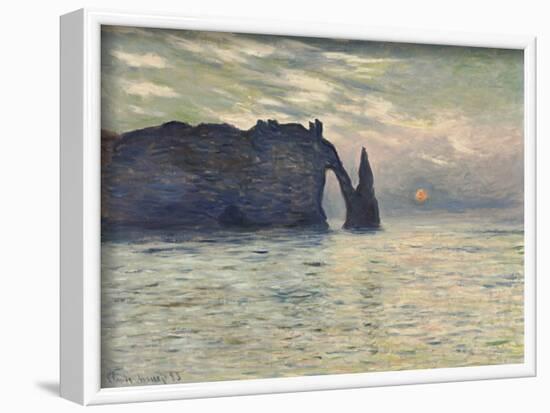 The Cliff, Etretat, Sunset, 1883-Claude Monet-Framed Art Print