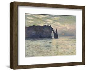 The Cliff, Etretat, Sunset, 1883-Claude Monet-Framed Art Print