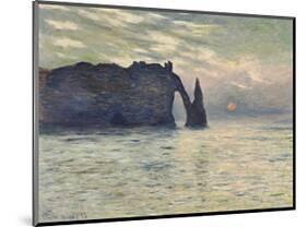 The Cliff, Etretat, Sunset, 1883-Claude Monet-Mounted Art Print