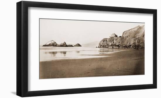 The Cliff House from the Beach, San Francisco, California, 1868-1870-Carleton Watkins-Framed Art Print