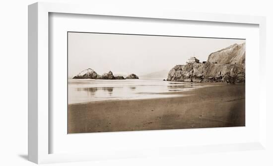 The Cliff House from the Beach, San Francisco, California, 1868-1870-Carleton Watkins-Framed Art Print