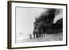 The Cliff House on Fire - San Francisco, CA-Lantern Press-Framed Art Print