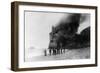 The Cliff House on Fire - San Francisco, CA-Lantern Press-Framed Art Print