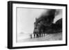 The Cliff House on Fire - San Francisco, CA-Lantern Press-Framed Art Print