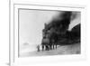 The Cliff House on Fire - San Francisco, CA-Lantern Press-Framed Art Print