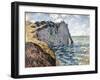 The Cliff of Aval, Etretat, 1885-Claude Monet-Framed Premium Giclee Print