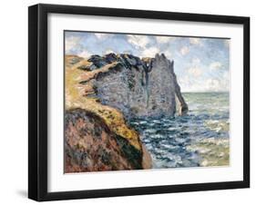 The Cliff of Aval, Etretat, 1885-Claude Monet-Framed Premium Giclee Print