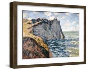 The Cliff of Aval, Etretat, 1885-Claude Monet-Framed Premium Giclee Print
