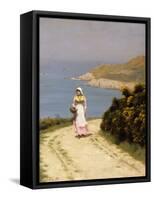 The Cliff Path-Edmund Blair Leighton-Framed Stretched Canvas